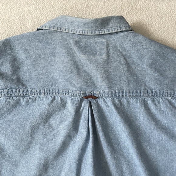 Vintage Marlboro Country Store Denim Shirt Mens Med Light Wash Grunge Y2k Cowboy - Picture 12 of 16